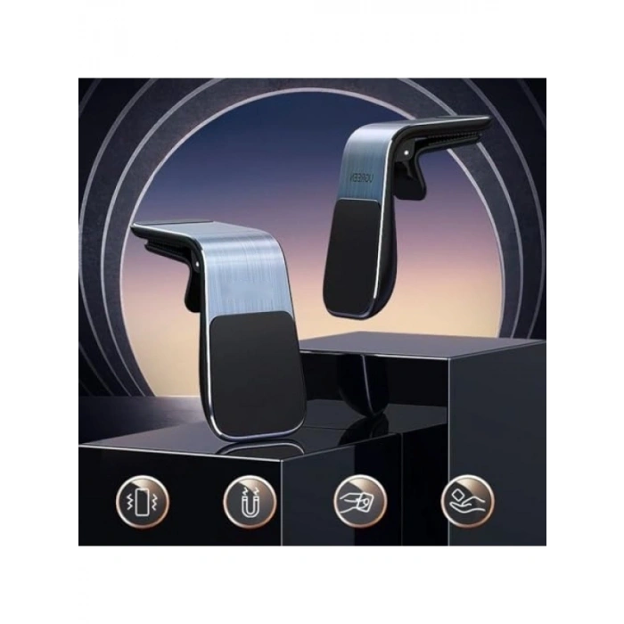 Uzun Manyetik Araç İçi Telefon Tutucu - Siyah