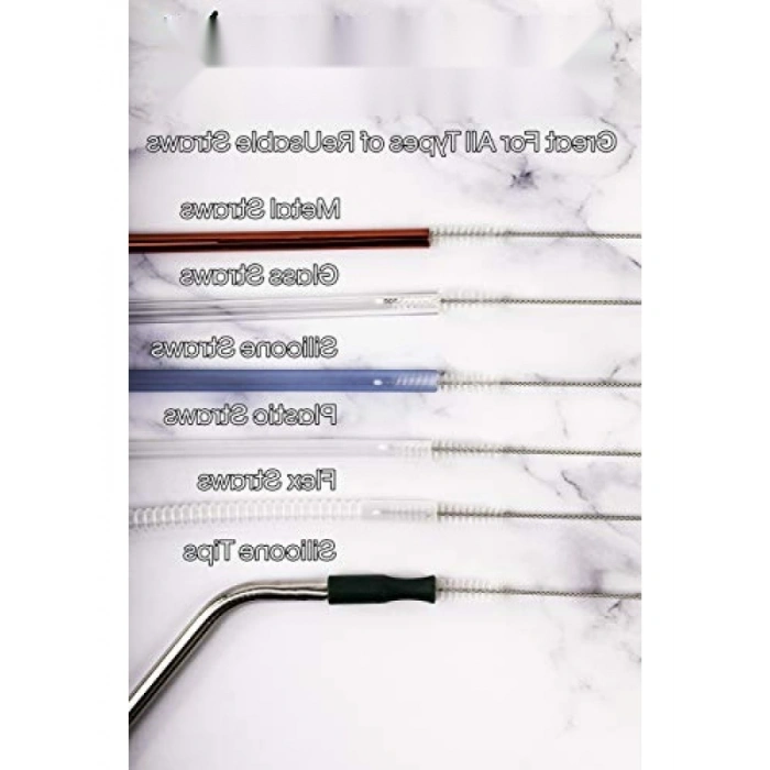 Uzun Paslanmaz Çelik Saman Temizleme Fırçası (2 Adet)