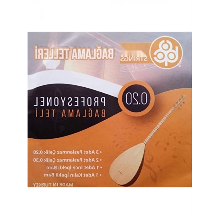 Uzun Sap Bağlama Teli ve Mızrap Seti