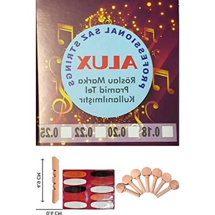 Uzun sap takım saz teli seti, ek aksesuarlar ile