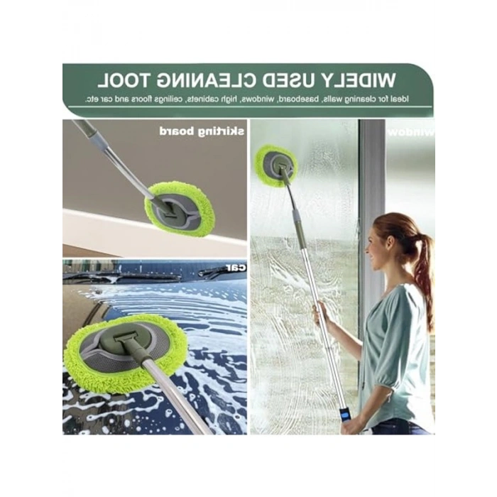 Uzun Saplı Mikrofiber Temizleyici, Tasarruflu Dirsek Uzatma ile Duvar Temizliği