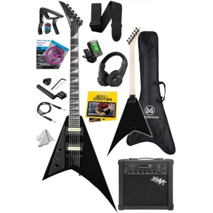 V Kasa Elektro Gitar Seti - 25W Amfili ve 2x Zebra Humbucker Manyetik
