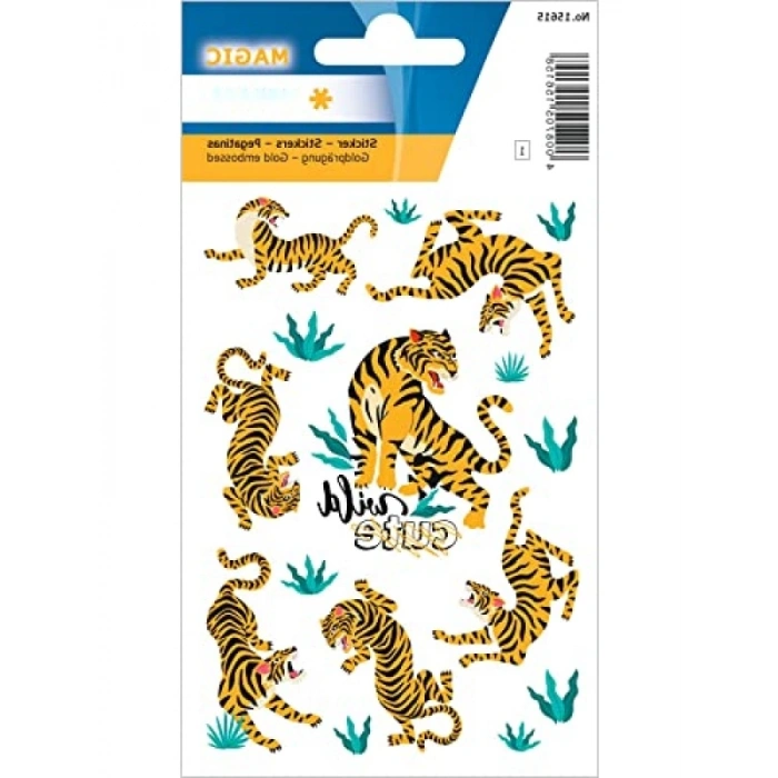 Vahşi Kaplanlar Temalı Renkli Etiket Seti