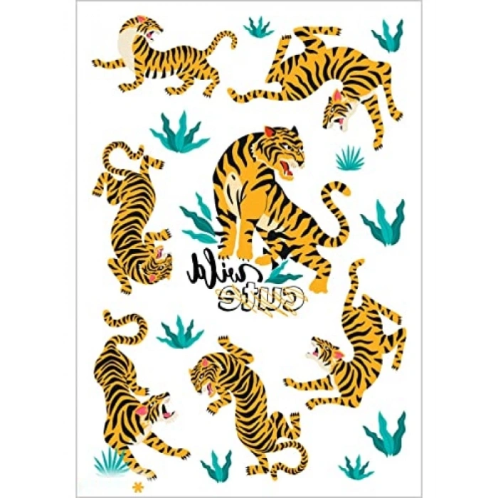 Vahşi Kaplanlar Temalı Renkli Etiket Seti