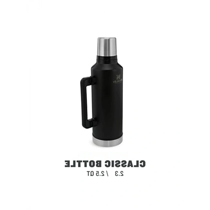 Vakumlu Çelik Termos - Mat Siyah, 2.3 Litre, 48 Saat Isı Koruma