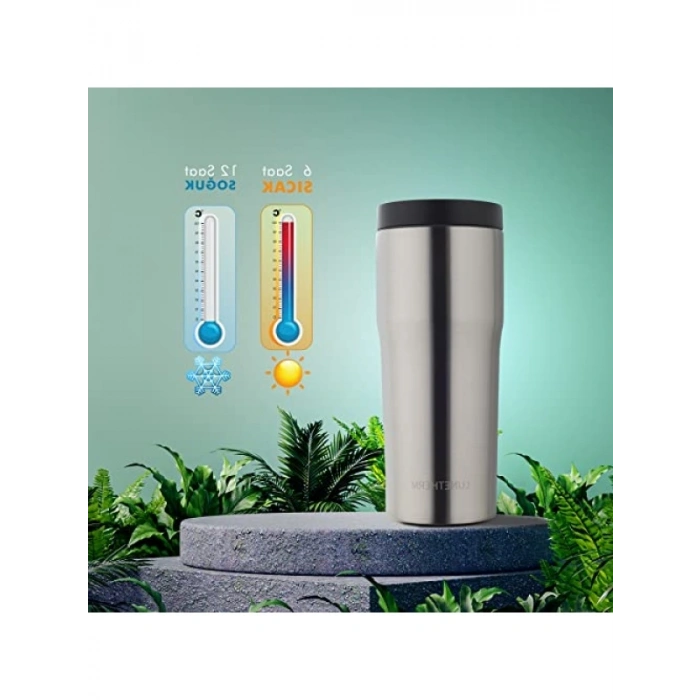 Vakumlu Çift Katmanlı Sızdırmaz Termos 480 ml - Metalik Gri