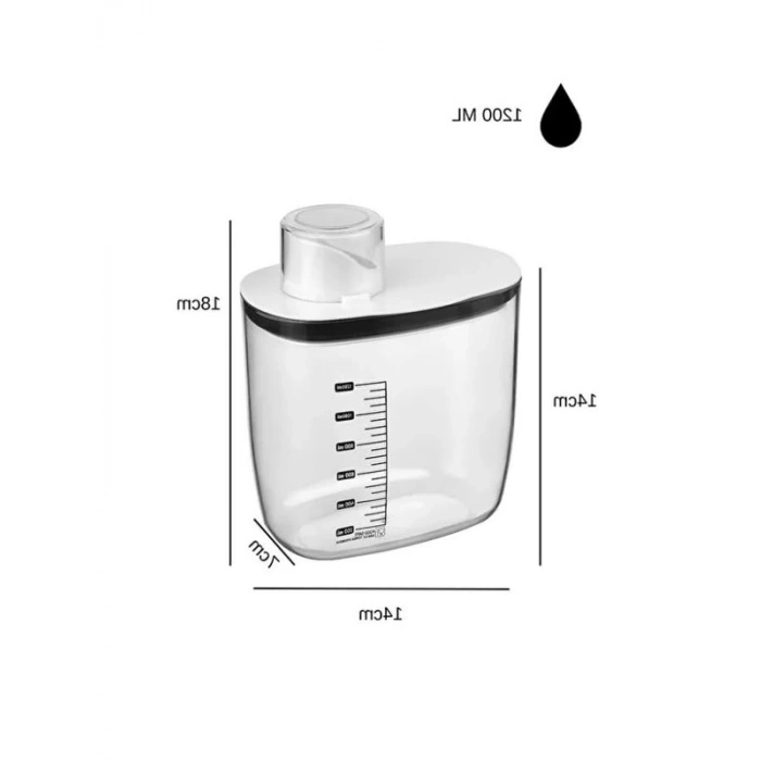 Vakumlu Erzak Saklama Kabı, Siyah Kapaklı, 1300 ml, Sızdırmaz