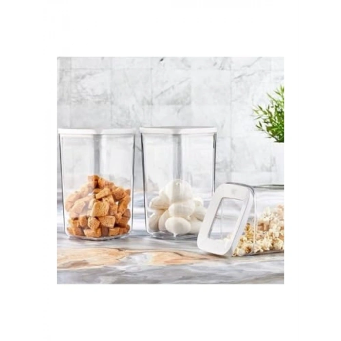 Vakumlu Kare Saklama Kabı Seti, 3 Adet 1200 Ml