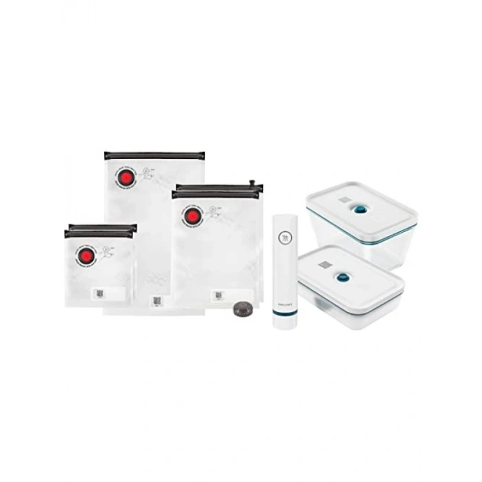 Vakumlu Saklama Seti, Cam, 8 Parça, Pompa ve Torbalar Dahil