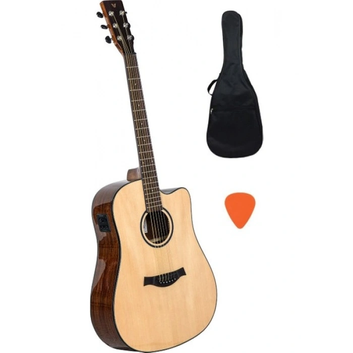 Valler VA530CEQ Cutaway Elektro Akustik Gitar Parlak Cilalı - N (Naturel)