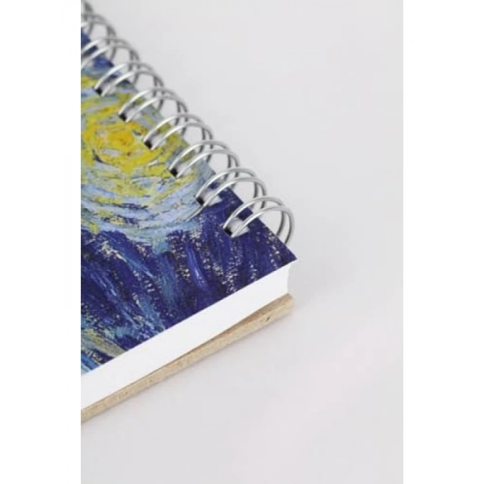 Van Gogh Temalı A4 Çizgisiz Eskiz Defteri - 50 Sayfa, Spiralli
