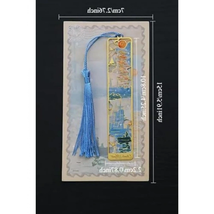 Van Gogh Temalı Altın Renk Metal Kitap Ayracı, Hediyelik