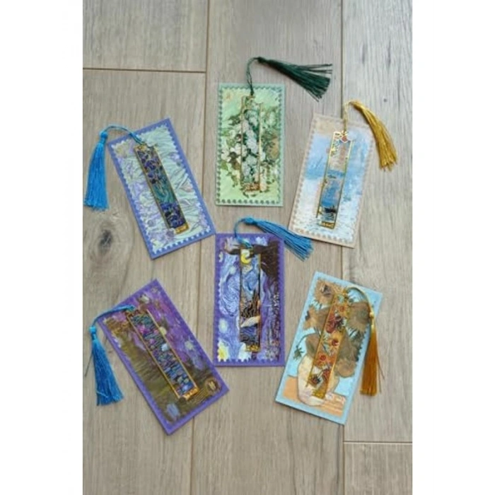 Van Gogh Temalı Altın Renk Metal Kitap Ayracı, Hediyelik