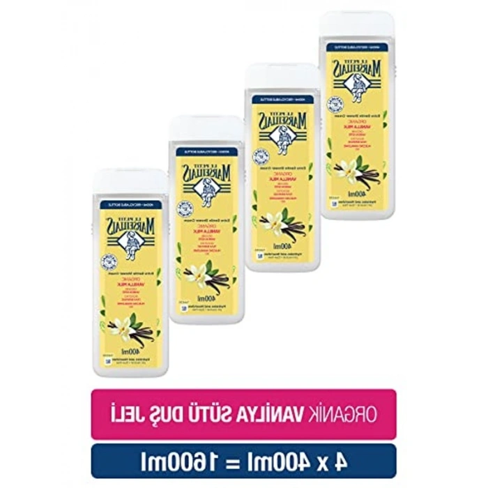 Vanilya Sütü Aromalı Duş Jeli, 4 x 400 ml Paket ile Ferahlatıcı Etki