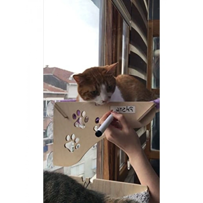 Vantuzlu Ahşap Kedi Yatağı - Büyük Boy