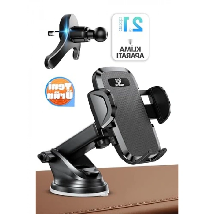 Vantuzlu Araç Telefon Tutucu - 2 Modlu Kullanım