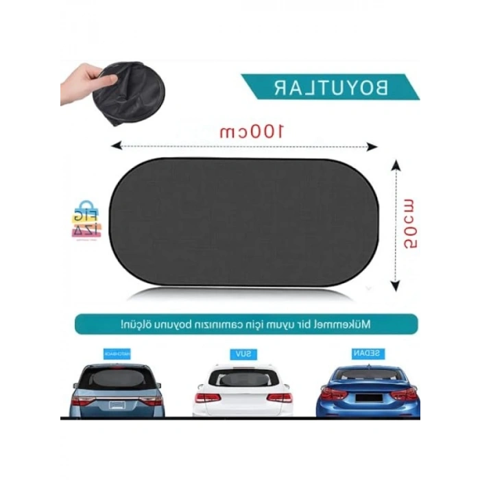 Vantuzlu Arka Cam Güneşlik Perde - UV Koruma, Katlanabilir Tasarım