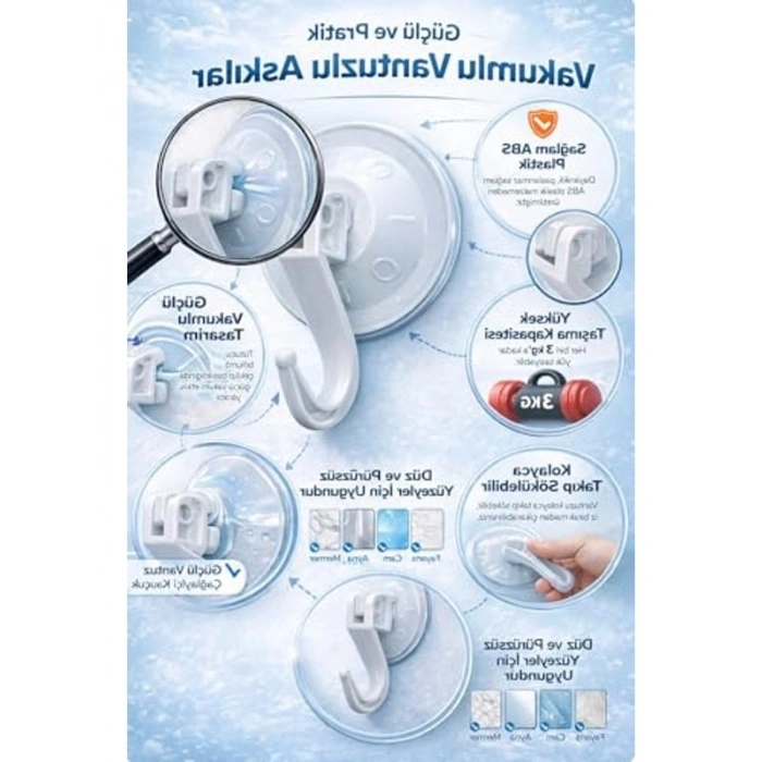 Vantuzlu Askı Seti, 4’lü Delme Gerektirmeyen Askı