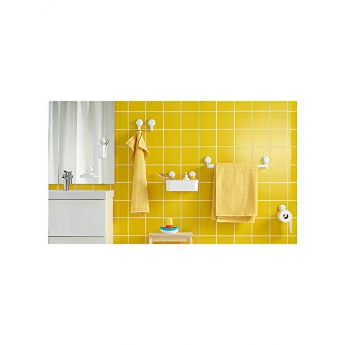 Vantuzlu Diş Fırçası Tutacağı, Beyaz Cam