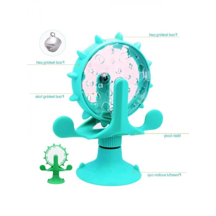 Vantuzlu Dönebilen İnteraktif Kedi ve Köpek Mama Oyuncağı, Eğlenceli