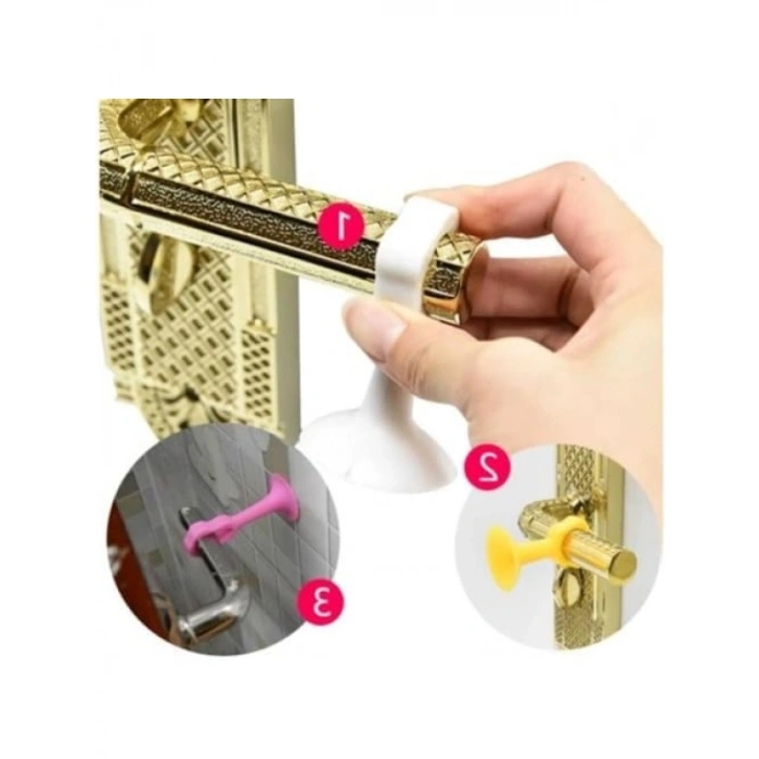 Vantuzlu Geçmeli Kapı Kolu Stoper Seti (4lü)