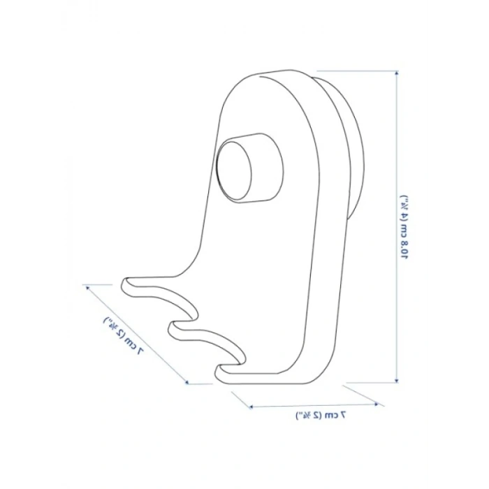 Vantuzlu Kanca, Gri-Yeşil, 7x11 cm