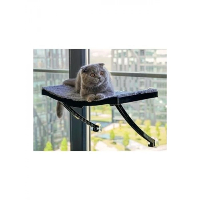 Vantuzlu Plastik Kedi Yatağı, Antrasit Renk