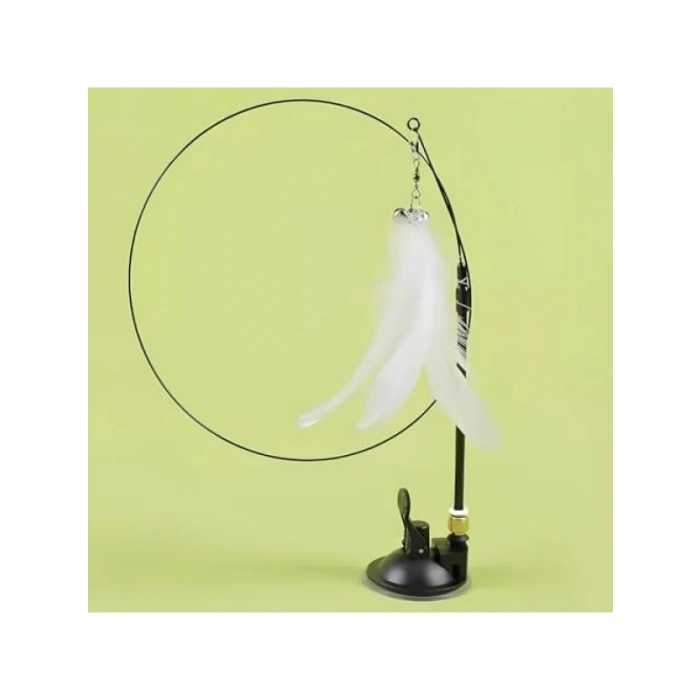 Vantuzlu Tüylü Kedi Oltası Oyuncağı - İnteraktif Oyun