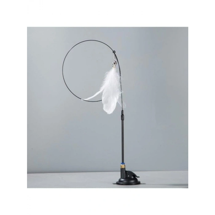 Vantuzlu Tüylü Kedi Oltası Oyuncağı - İnteraktif Oyun