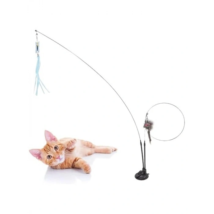 Vantuzlu Tüylü Zilli Kedi Oyuncağı