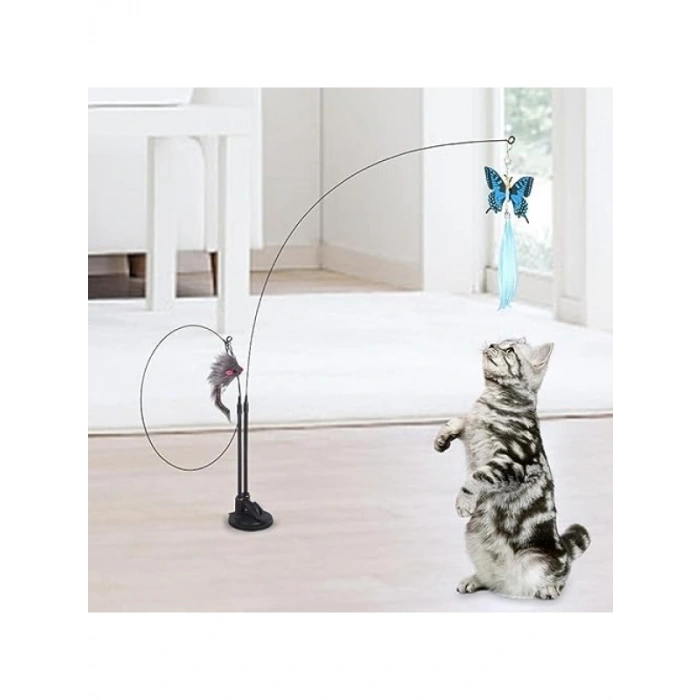 Vantuzlu Tüylü Zilli Kedi Oyuncağı