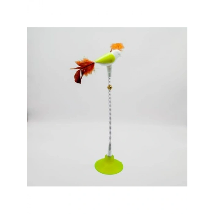 Vantuzlu Yaylı Kedi Oyuncağı - Limon Yeşili
