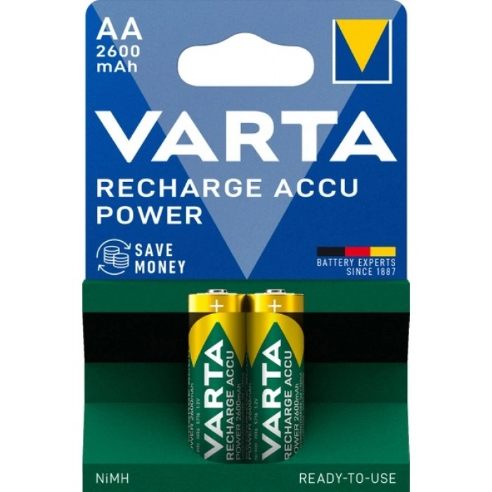 Varta Rechargeable Accu Ready 2 Use AA 2600mAh Kalem Pil Şarj Edilmiş Kullanıma Hazır 2li