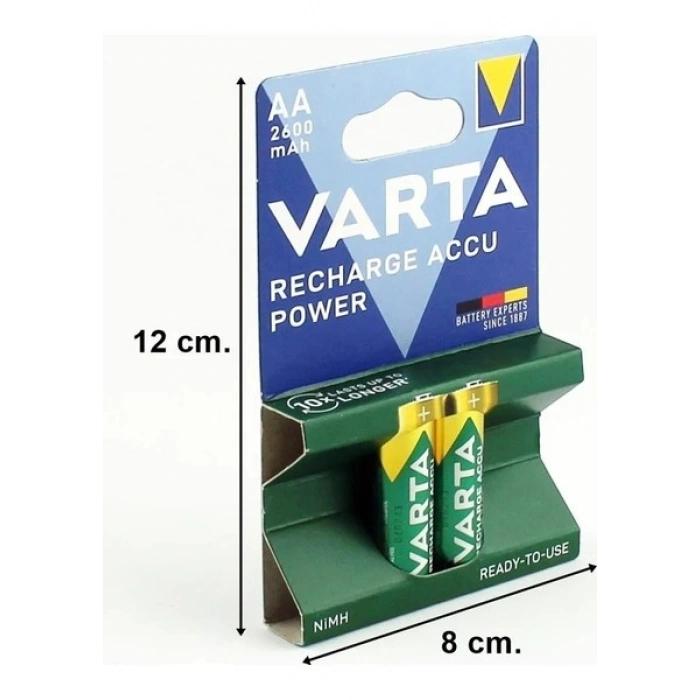 Varta Rechargeable Accu Ready 2 Use AA 2600mAh Kalem Pil Şarj Edilmiş Kullanıma Hazır 2li