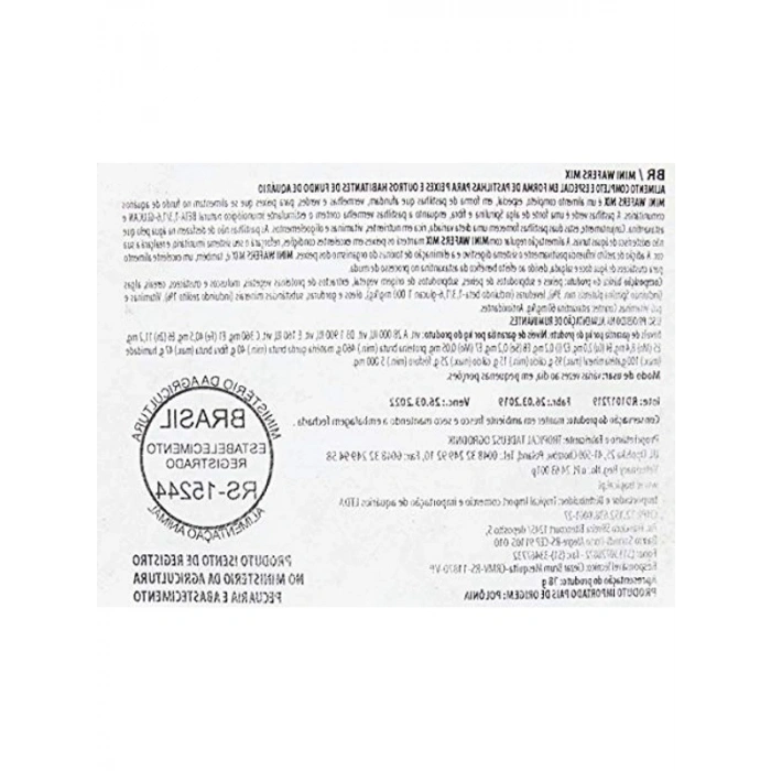 Vatoz ve Çöpçü Balığı Yemi, Mini Wafers Mix 18gr