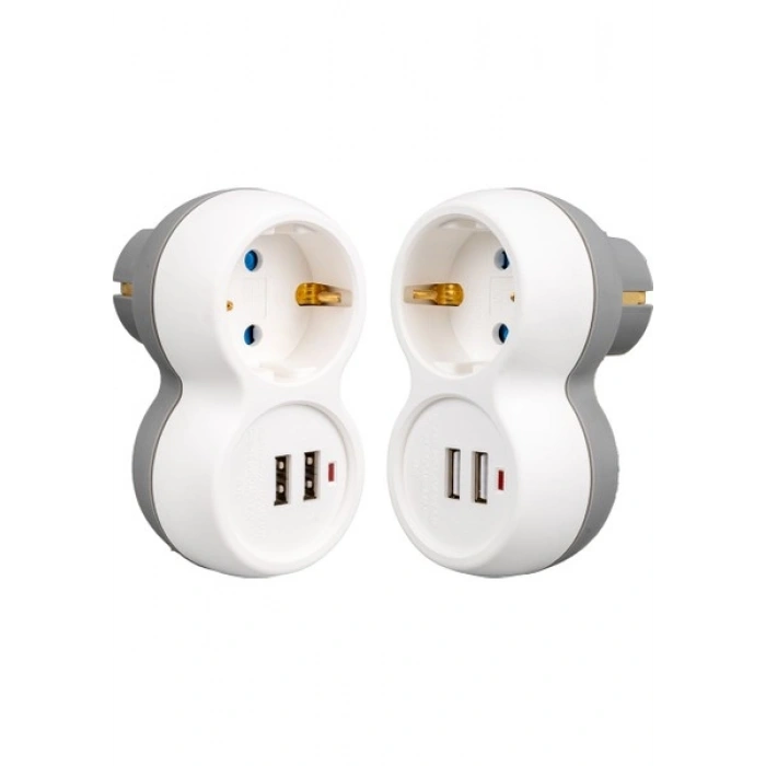 Vea Shopzum Vea VRM0101U 250V 16A Tekli Çift Usbli Priz