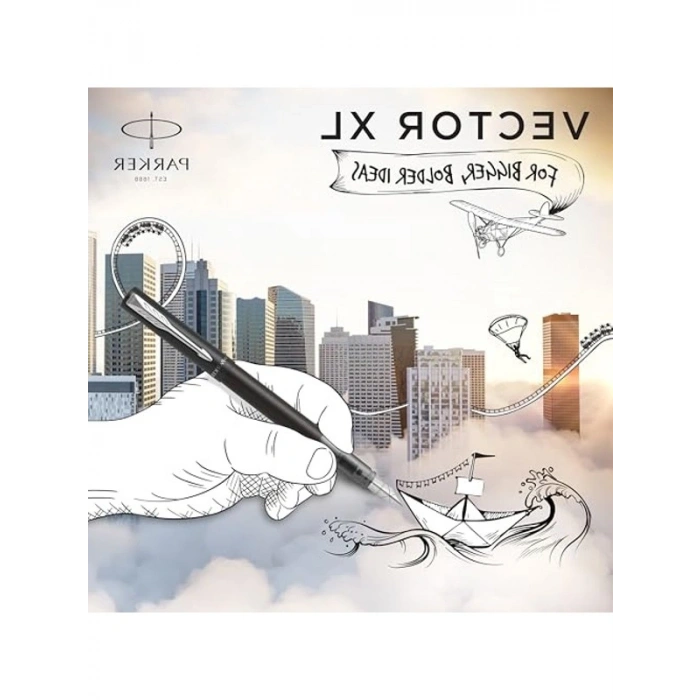 Vector XL Mat Dolma Kalem, Mat Siyah, M Uç