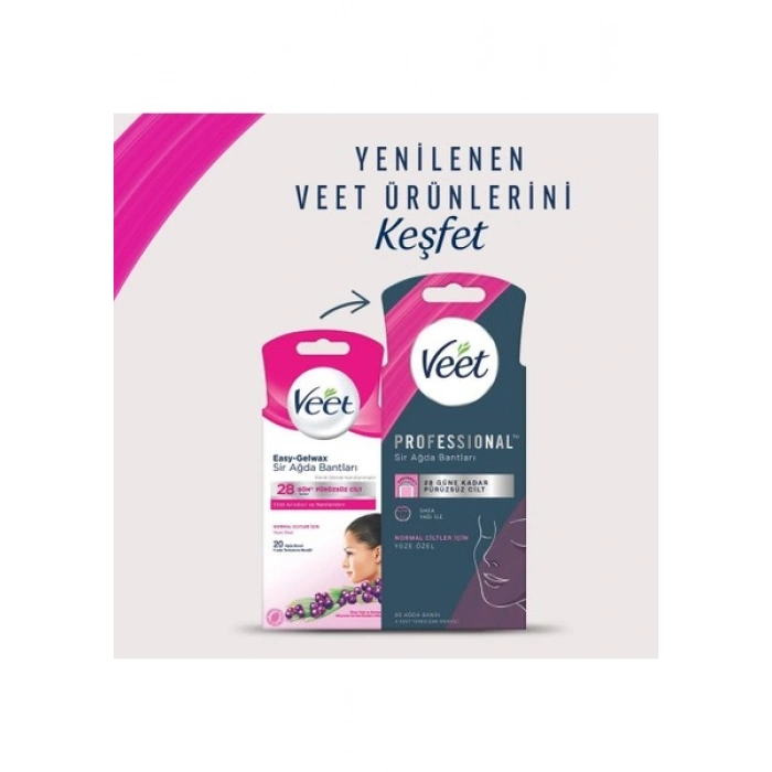 Veet Professional Sir Ağda Bandı Yüz Bölgesi Normal Ciltler 20li