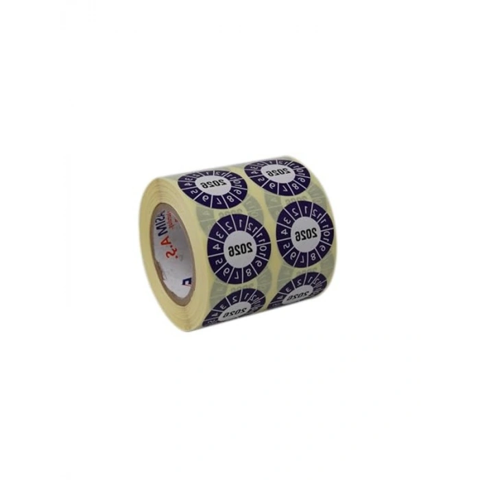 Vellum Tarih Seçme Etiketi 30mm X 30mm Ruloda 1000 Adet (Mor, 2026)