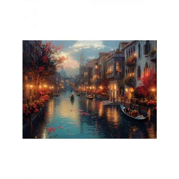 Venedikte Gece Temalı 1000 Parça Puzzle - Eğlenceli Bulmaca