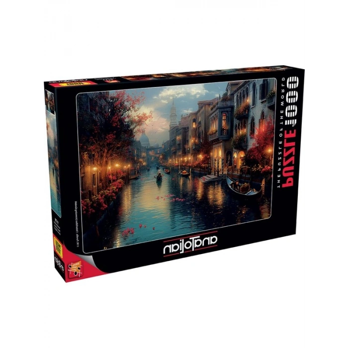 Venedikte Gece Temalı 1000 Parça Puzzle - Eğlenceli Bulmaca