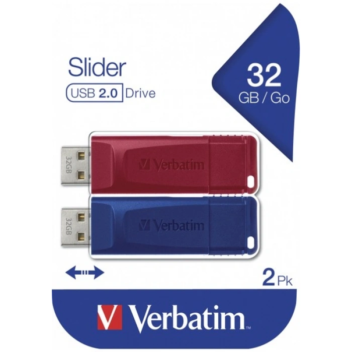 Verbatim Slider 2 li USB Paketi (32GBX2) Flash Bellek - 49327