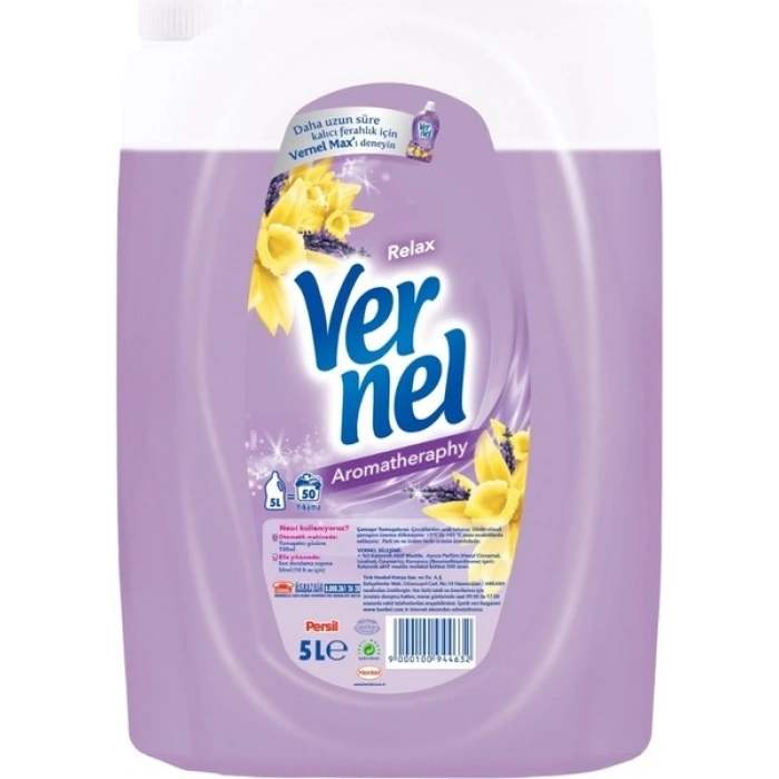 Vernel Çamaşır Yumuşatıcısı Aromatherapy Relax 5L (50 Yıkama)