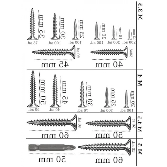 Vida Seti, 1231 Parça, 16 Çeşit Vida ve Organizer Çantası