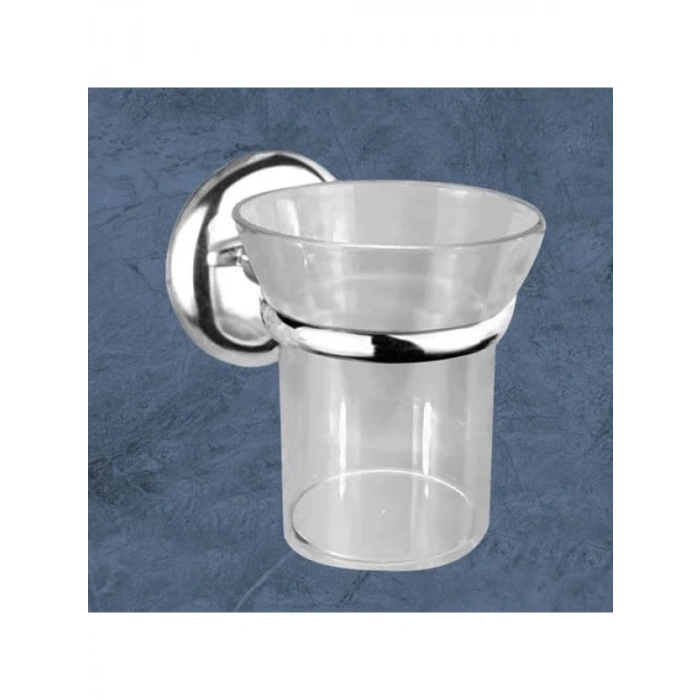 Vidalı Duvar Montaj Diş Fırçalık Kabı Krom Kristal