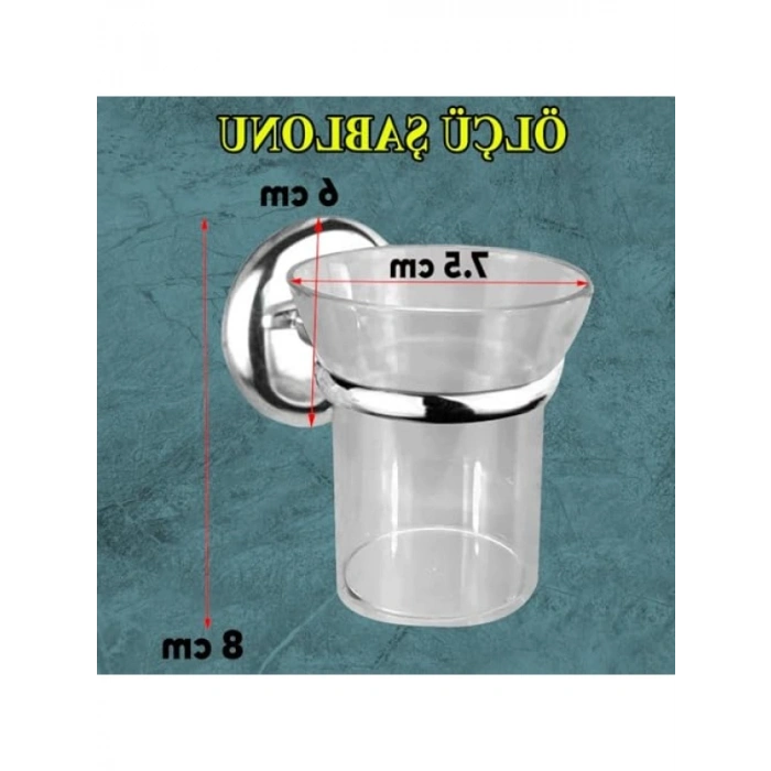 Vidalı Duvar Montaj Diş Fırçalık Kabı Krom Kristal