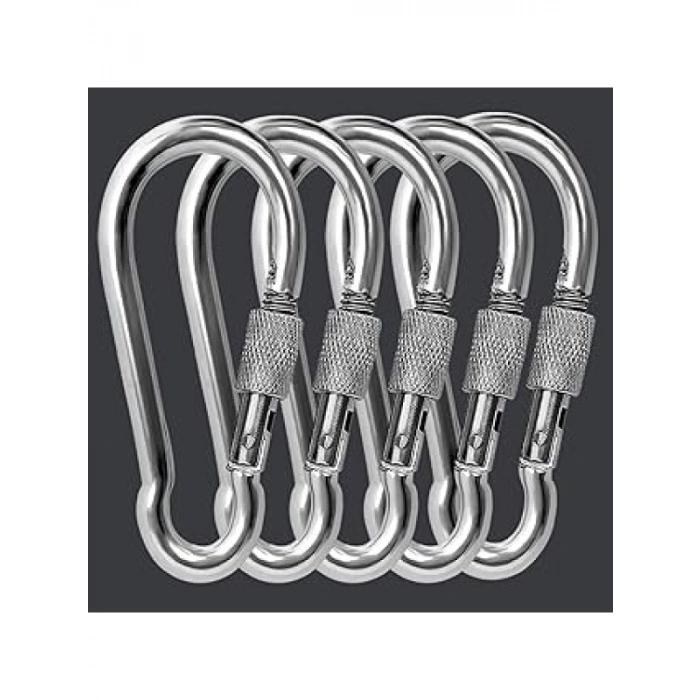 Vidalı Metal Karabina - 10 mm, 5li Paket