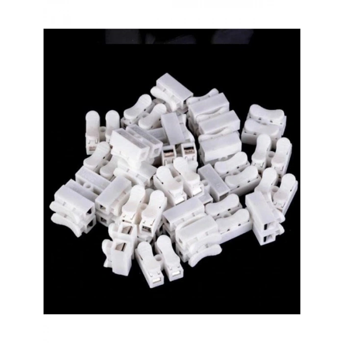 Vidasız Basmalı Tip Klemens Seti, 50 Adet 2 Pinli Paket