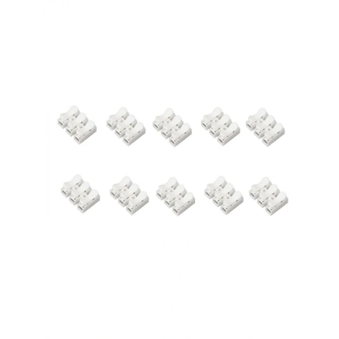 Vidasız Yaylı 3lü Kablo Klemens Seti, 10 Adet