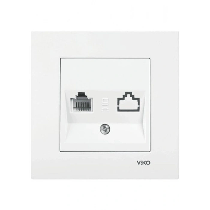 Viko Karre Tekli Nümeris Telefon Prizi Cat3 Beyaz (Çerçeve Dahil) 90967013 (2 Adet)